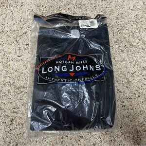 Morgan Mills men's thermal shirt size 2x black thermal underwear base layer vtg